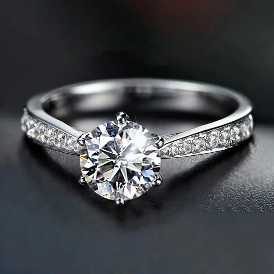 925 Sterling Silver Zircon Adjustable Women's Engagement Ring